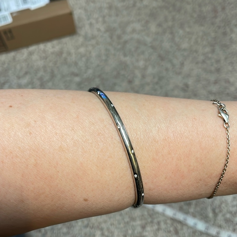 Stainless steel diamond bangle